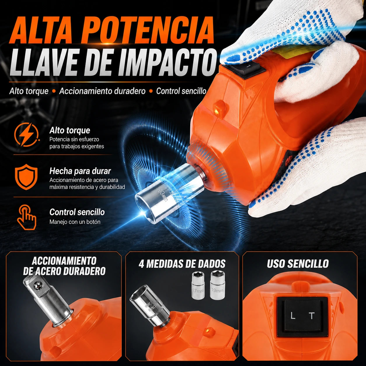 Gato Hidráulico Eléctrico 4 en 1, 5 Toneladas 12V - ALZAVIX™