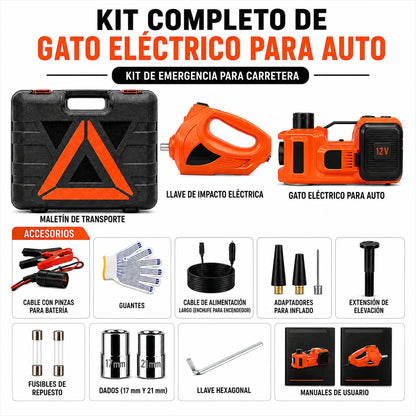 Gato Hidráulico Eléctrico 4 en 1, 5 Toneladas 12V - ALZAVIX™