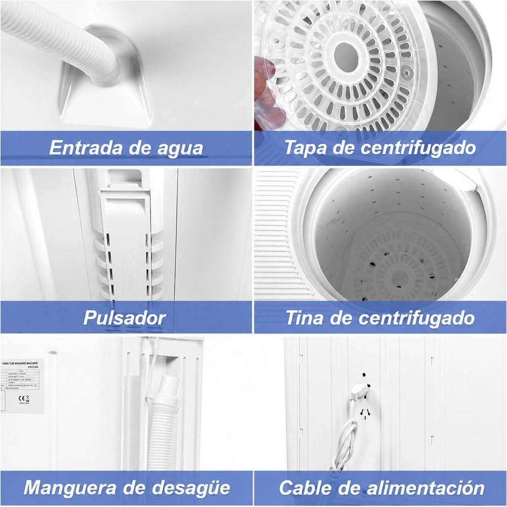 Lavadora Portátil 5,5 kg 2 en 1 con Centrifugado - LAVAXIS™