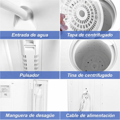 Lavadora Portátil 5,5 kg 2 en 1 con Centrifugado - LAVAXIS™